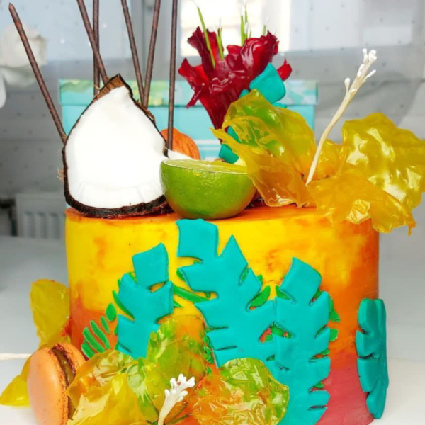 Layer Cake thème tropical